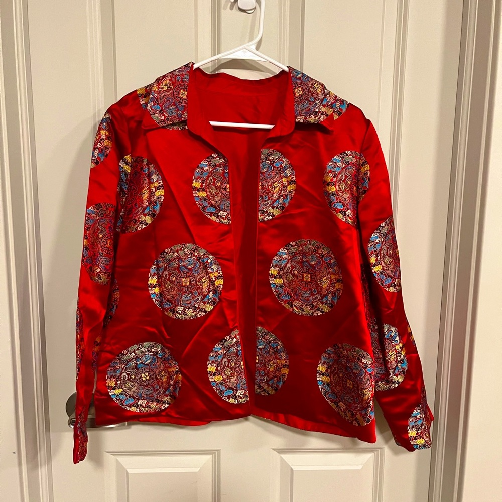 Red Asian-Inspired Blazer